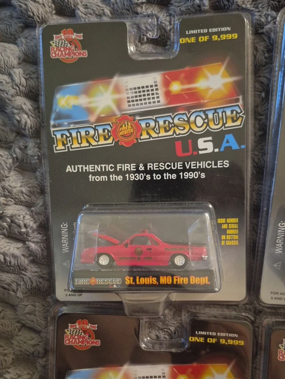 New  Fire Rescue Usa  Die-Cast Lot Of 4. One Of 9,999. Ford F150, Chevel Camino